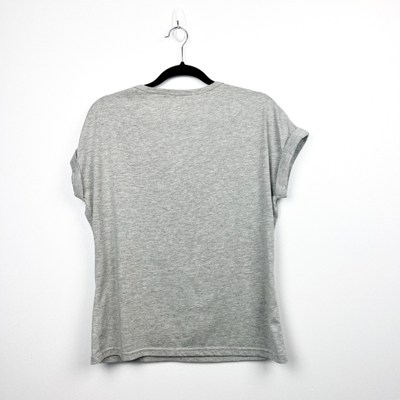 Luna Short Sleeve Tee with V Neck and Floral Embroidery - Picture 8 of 9